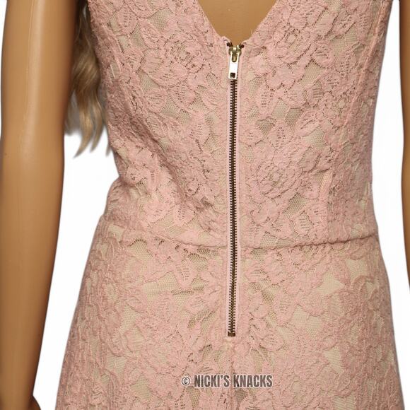 Speechless Blush Lace Fit and Flare Sleeveless Dress Mini Wedding Guest Size 11 - Picture 6 of 10